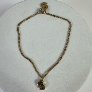 Christian Dior CD Bracelet Vintage Gold Tone